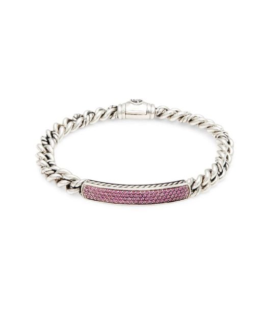 pink sapphire bracelet sterling silver