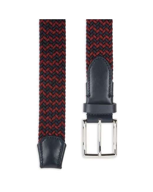 Saks Fifth Avenue Synthetic Stripe Stretch Belt in White for Men - Lyst