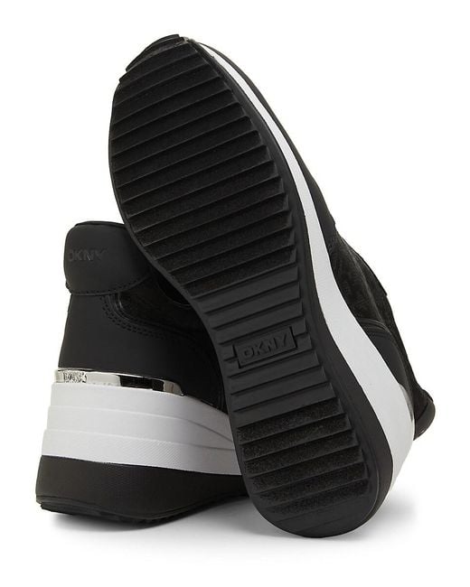DKNY Black Kamay Monogram Platform Sneakers
