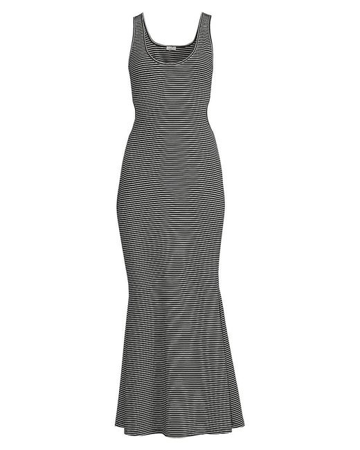 Skin Gray Frederica Striped Cutout Maxi Dress