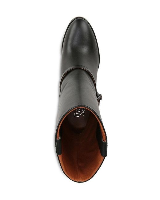 Franco Sarto Leather Block Heel Ankle Boots in Black Lyst UK