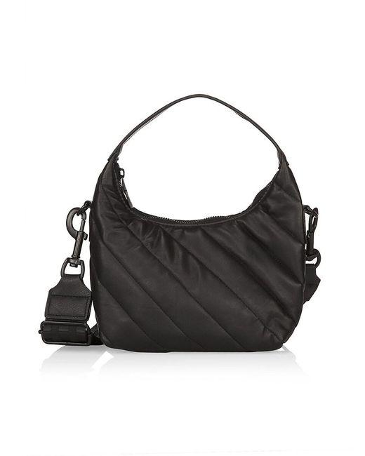 Think Royln Black Luxe Studio Quilted Hobo Bag