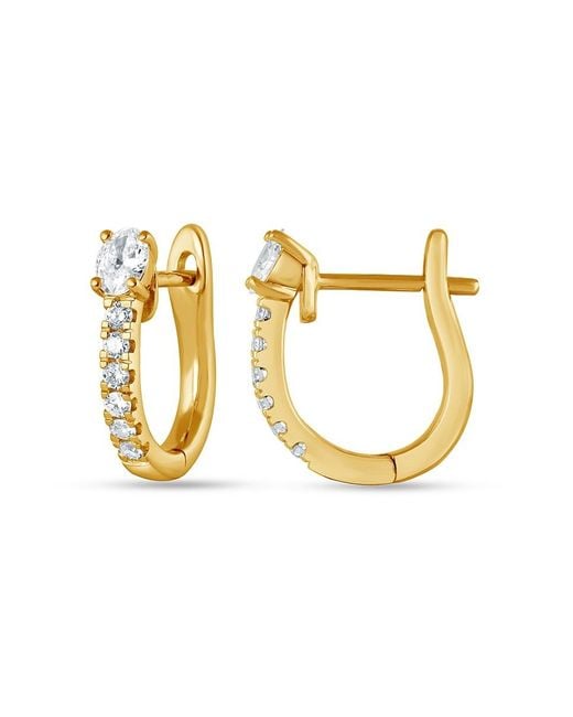 Saks Fifth Avenue Metallic 14K & 0.50 Tcw Lab-Grown Diamond Earrings