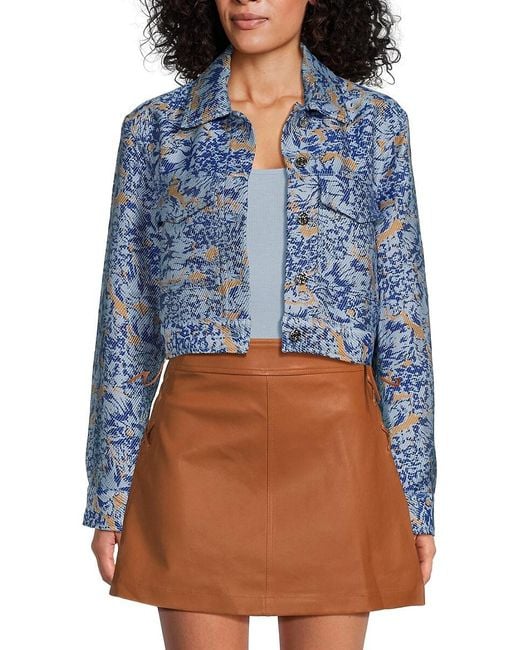 Derek Lam Blue Marc Floral Jacket