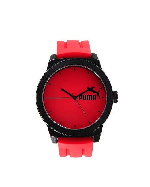 PUMA 46mm Stainless Steel & Silicone Strap Watch in Red for Men | Lyst  Canada
