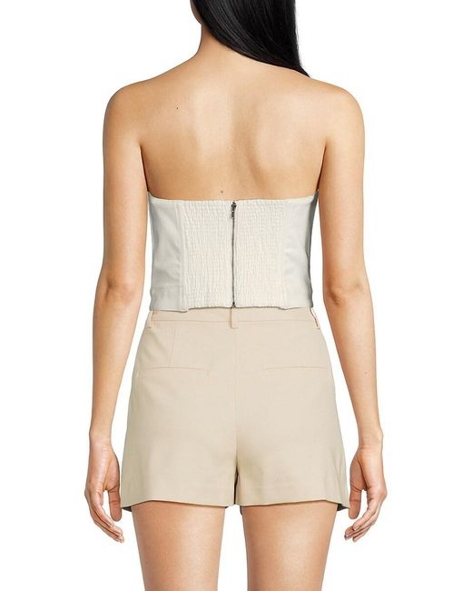 Alice + Olivia White Hensley Button-Front Bustier Top