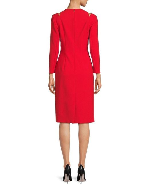 BOSS Dadeka Shoulder Cutout Sheath Dress in Red Lyst UK