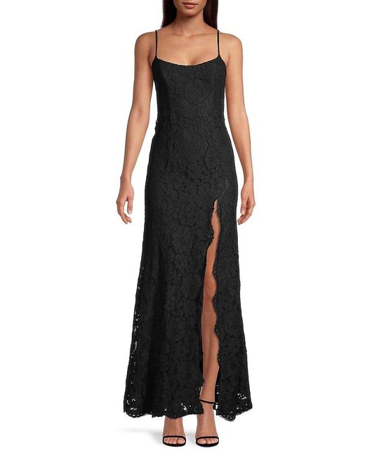 Fame & Partners Black Lucienne Lace Gown