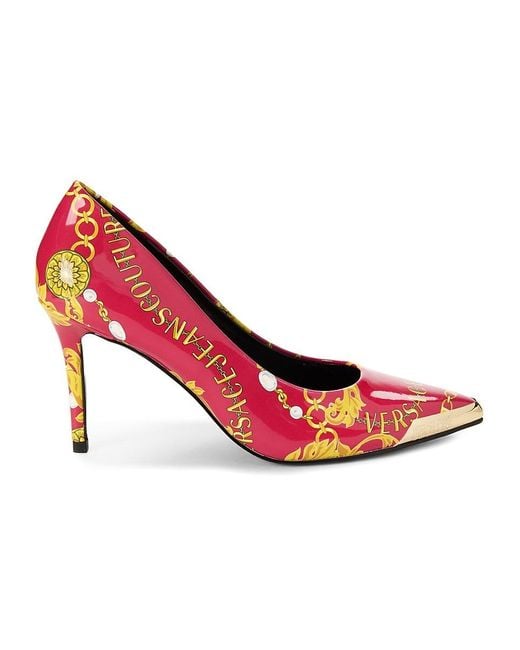 【関税&送料込】Versace Embroidered Denim Pumps Amazon.com | VERSACE JEANS COUTURE Technicolor Print High