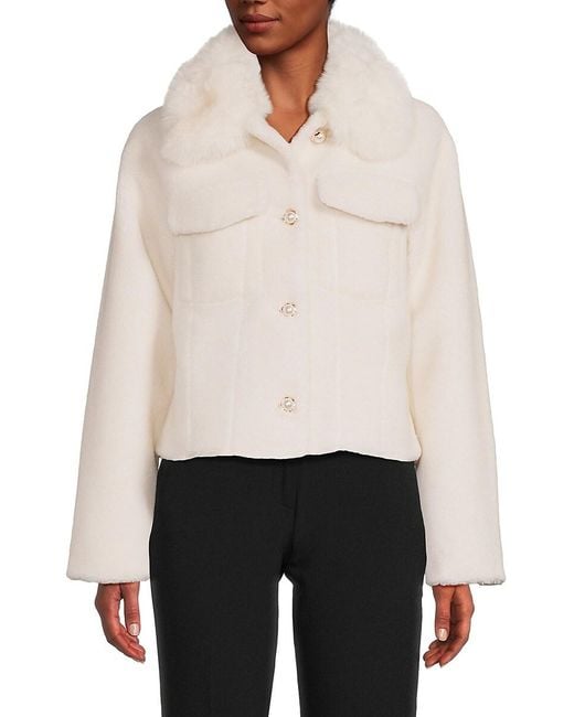 Faux fur hotsell wool blend jacket