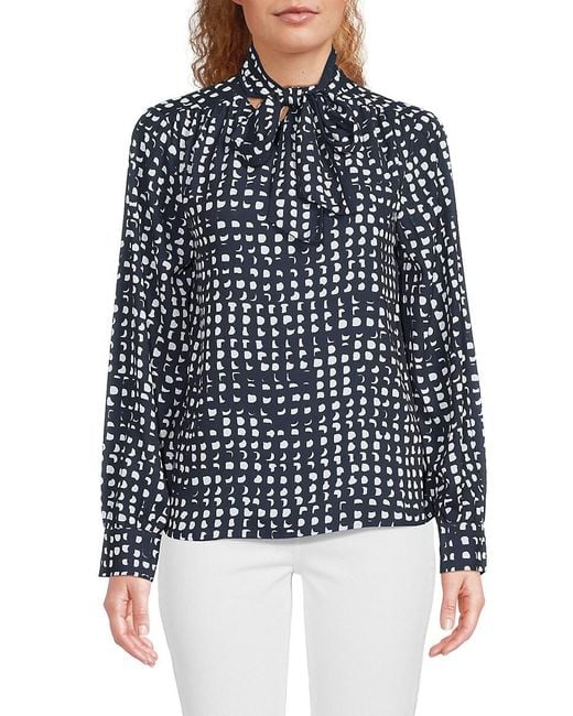 Calvin Klein Blue Abstract Print Top
