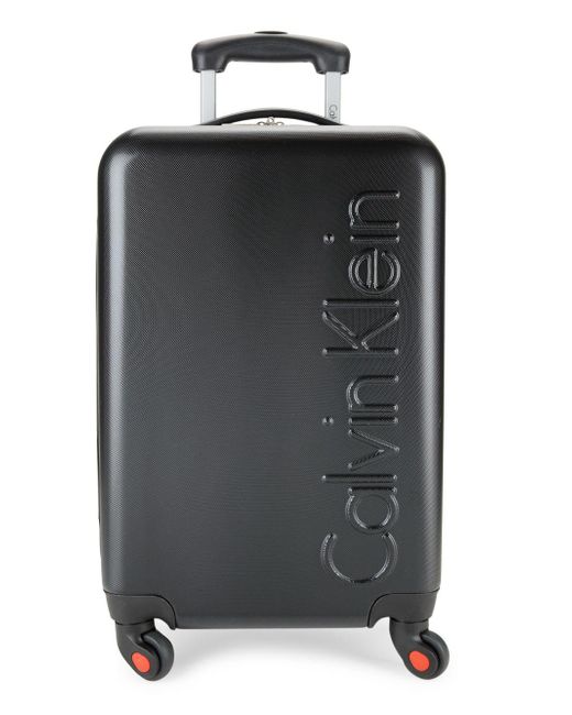 Calvin Klein Black 529 Hard Shell Carry-on Spinner Suitcase for men