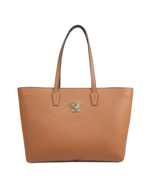 Versace Black Top Handle Canvas Leather Logo Crossbody Tote Bag