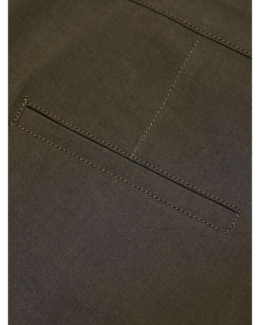 Theory Green Linen-Blend Shorts