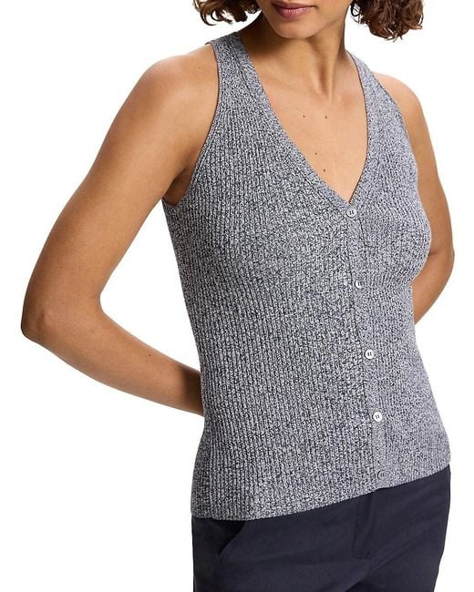 Theory White Rib-knit Vest
