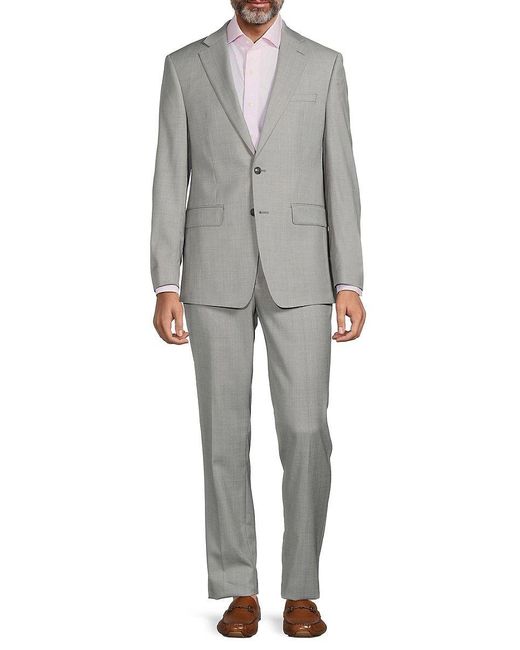 Calvin Klein Slim Fit Sharkskin Wool Blend Suit in Gray for Men | Lyst