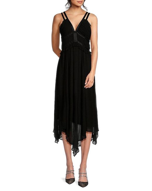 Ba&sh Black Armenia Asymmetric Midi Dress