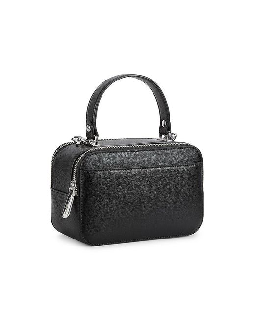 Karl Lagerfeld Black Simone Logo Leather Camera Top Handle Bag