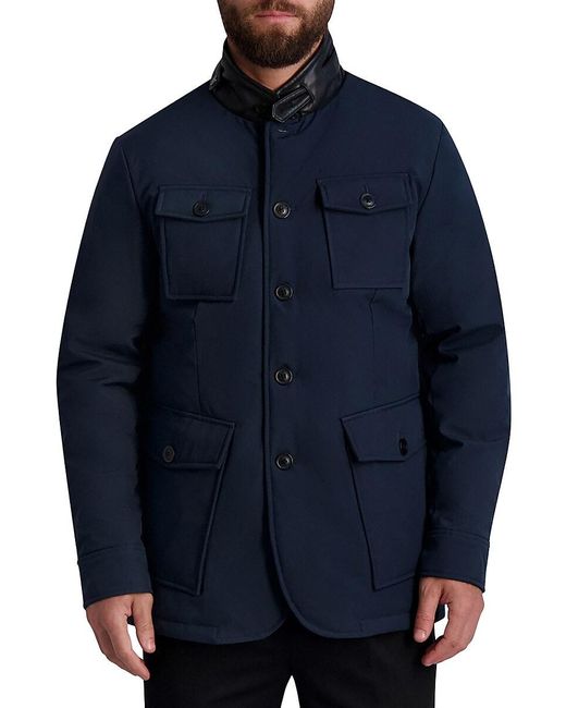 Karl Lagerfeld Blue Padded Field Jacket for men