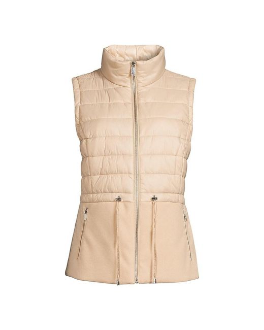 Calvin Klein Natural Stand Collar Quilted Vest