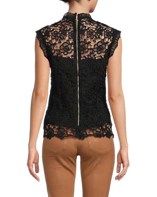 Nanette Lepore Red Sleeveless Lace Top