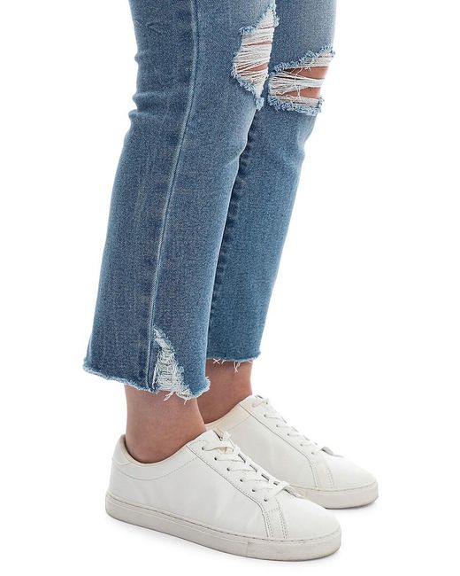 1822 Denim Blue High Rise Cropped Mini Bootcut Jeans