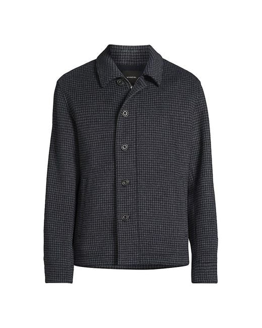 Vince Gray Houndstooth Wool-blend Knit Jacket for men