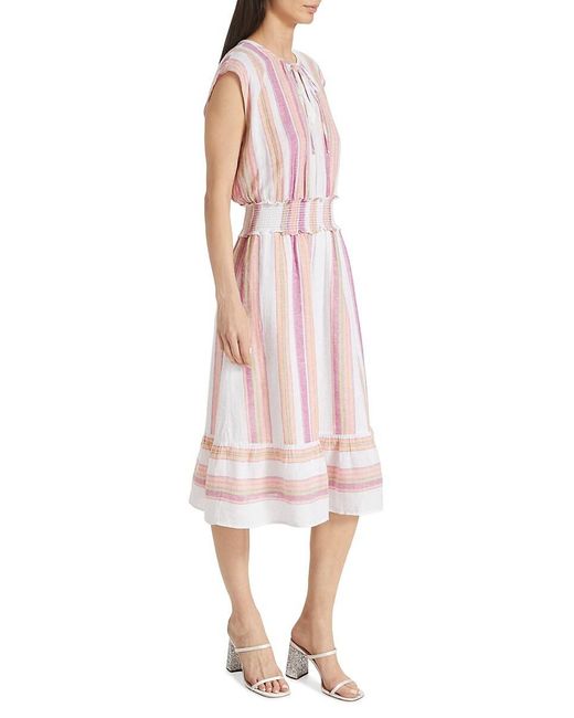 Rails Pink Ashlyn Striped Midi Dress