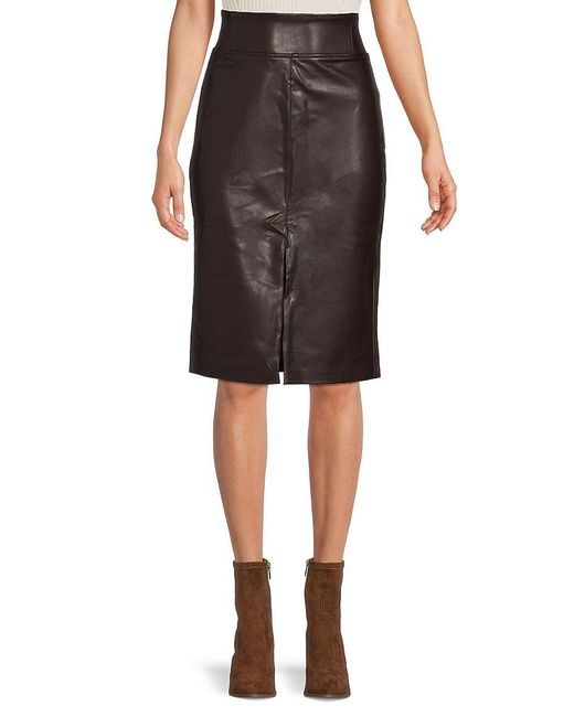 Laundry by Shelli Segal Faux Leather Pencil Skirt in Black Lyst