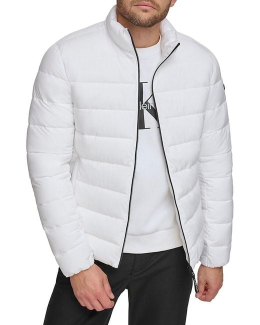 Calvin Klein White Stretch Puffer Jacket for men