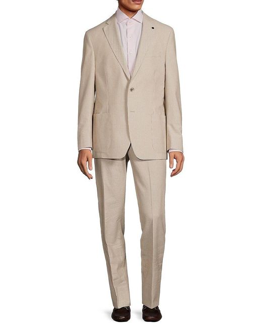 Hart Schaffner Marx Natural New York Fit Striped Suit for men