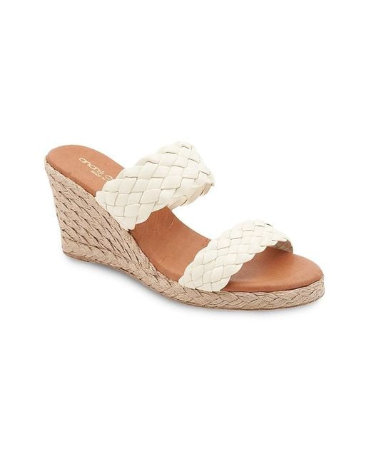 Aria Leather Espadrille Wedge Sandals