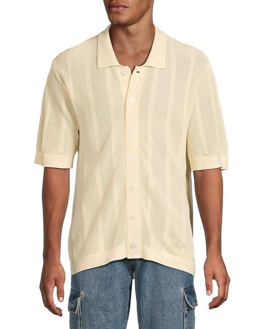 Wesc Natural Textured Cotton Button-Front Shirt for men