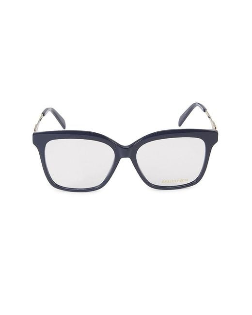 Emilio Pucci Blue 54Mm Square Eyeglasses