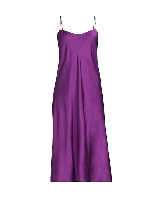 Ba&sh Purple Carline Satin Midi Dress