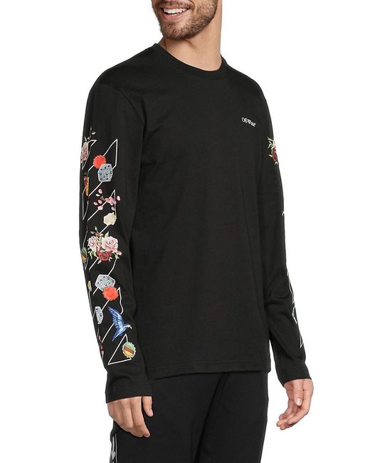 Off-White c/o Virgil Abloh Black Fresco Diag Skate Ls Tee for men