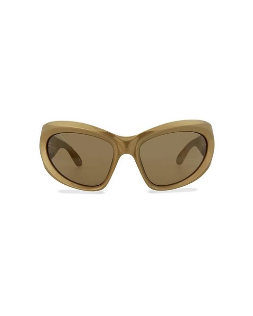Balenciaga Natural 64mm Shield Sunglasses