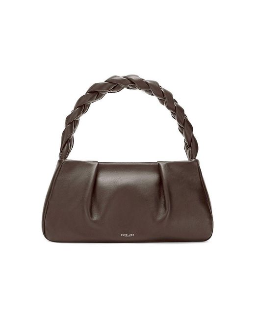 DeMellier Brown Genova Leather Braided Shoulder Bag