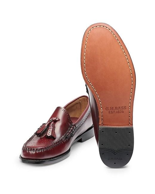 G.H.BASS Brown Larkin Tassel Brogue Loafers for men
