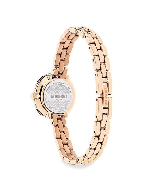 Missoni Metallic Petite 25mm Rose Goldtone Stainless Steel Bracelet Watch