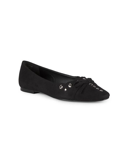 Saks Fifth Avenue Black Shirley Eyelet Ballet Flats