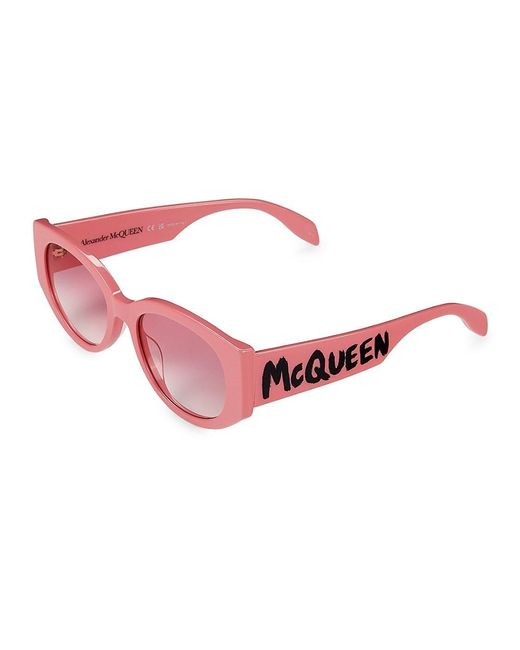 Alexander McQueen Pink 54mm Oval Sunglasses