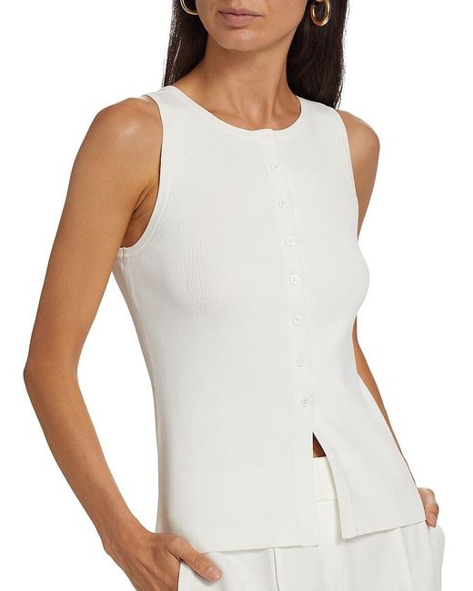 If Only Studio White Knit Sleeveless Cardigan