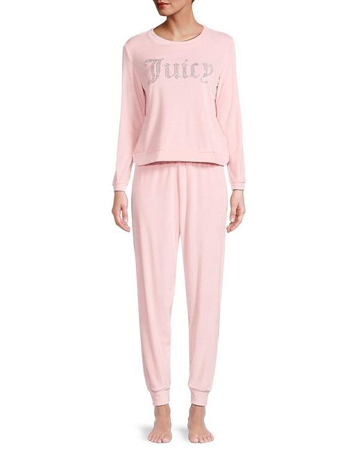 Juicy Couture Pink Logo 2-piece joggers & Sweatshirt Set