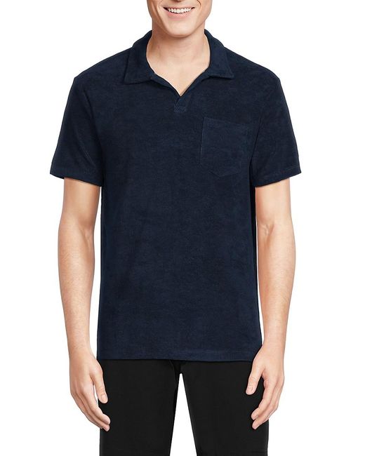 Slate & Stone Blue 'Terry Johnny Collar Polo for men