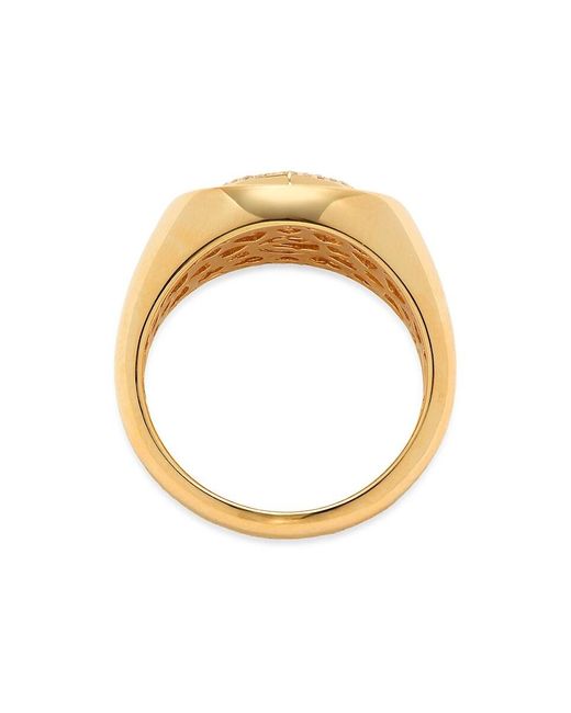 Effy ENY Metallic 14k Yellow Goldplated Sterling Silver & 0.15 Tcw Diamond Heart Signet Ring