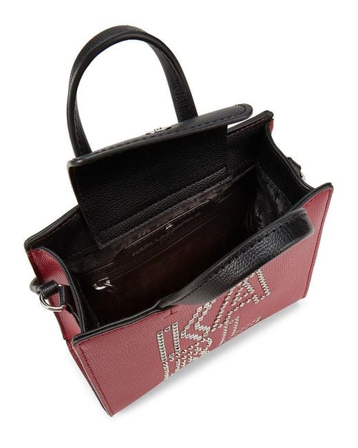 Red studded shop crossbody bag