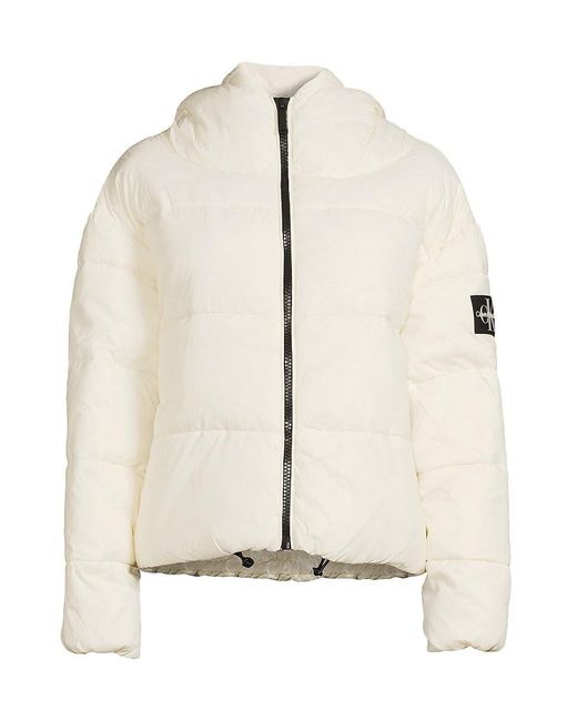 Calvin Klein Natural Boxy Hooded Puffer Jacket