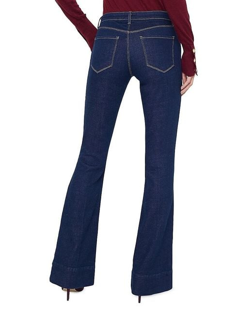 L'Agence Blue Lenora Low-Rise Flared Jeans