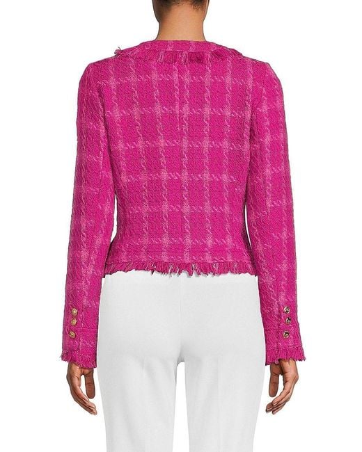 Walter Baker Brittany Plaid Fringe Jacket in Pink Lyst